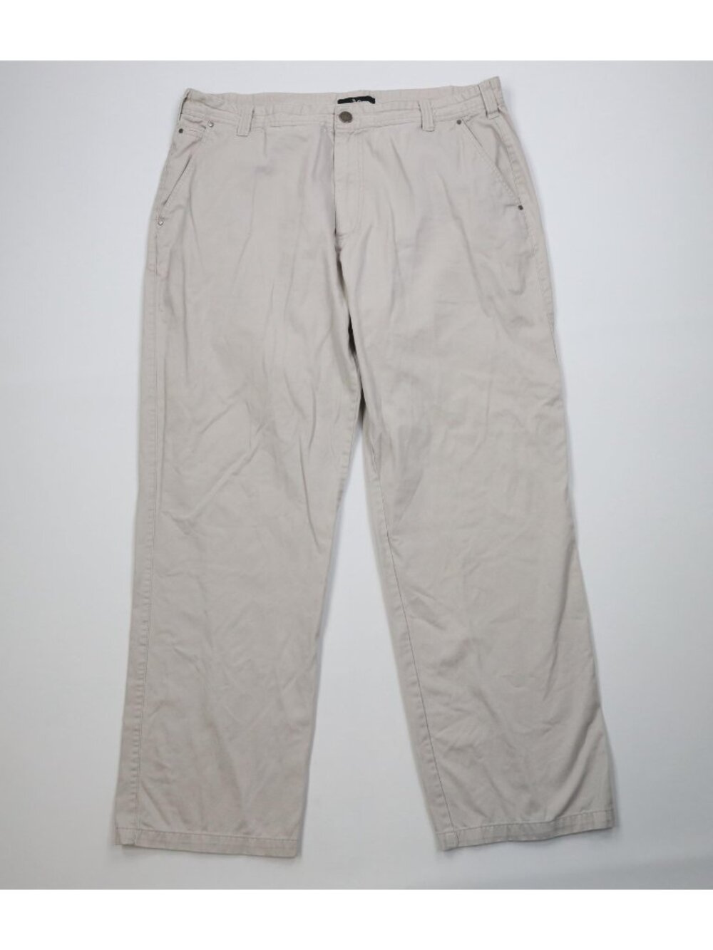 Vtg 90s Y2K Marc Ecko Mens 40x32 Distressed Baggy Wide Leg Pants Stone Cotton
